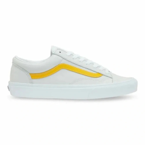 Vans Style 36 Leather Pop Yellow/True White Sneakers Low-Top Shoes Mens 9 W 10.5 - Picture 2 of 14